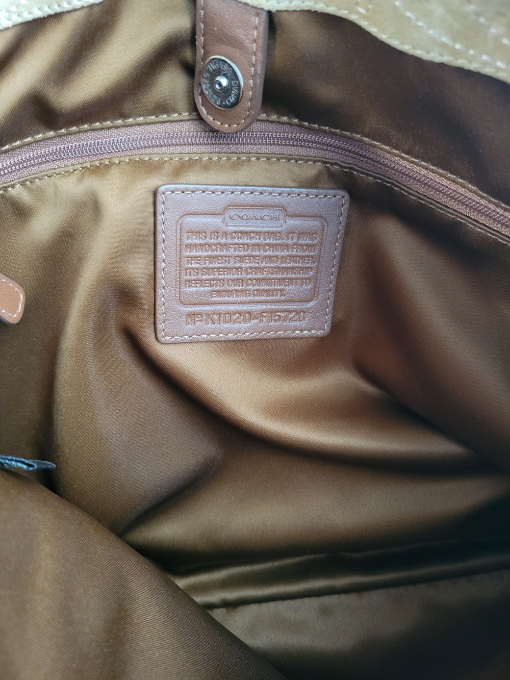 Coach Ashley Tan Suede & Leather Two Way Satchel - Picture 6 of 8
